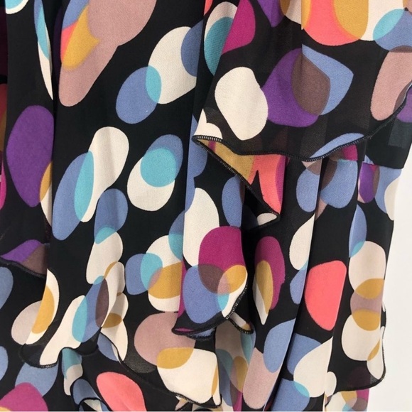 Odille for Anthropologie 100% Silk Multicolor Dot Ruffle Camisole Tank Top - Picture 5 of 7